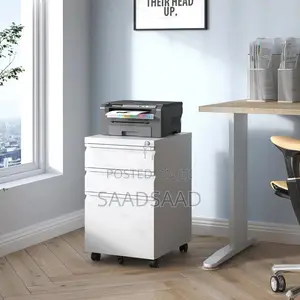 Lockable Office Cabinet - White