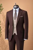 Executive Chocolate Brown 3-Piece Suit - 3