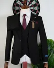 Men's Black 3-Piece Suit - 4