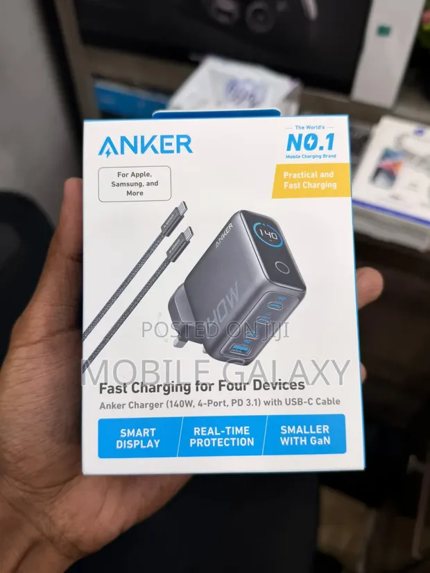 Chaja ya Anker 140W yenye Port 4 - 1