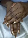 Hard Gel Nails - Rose Gold Chrome Mirror | Almond Shape - 2