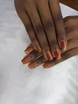 Hard Gel Nails - Copper Cat Eye | Squoval Shape - 2