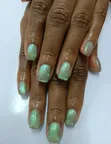 Hard Gel Stiletto Nails - Purple Cat Eye 9D Magnet - 2