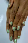 Hard Gel Stiletto Nails - Purple Cat Eye 9D Magnet - 4