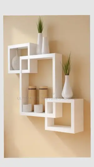 Deco Wall Shelf Decorations - Yellow Glossy Finish