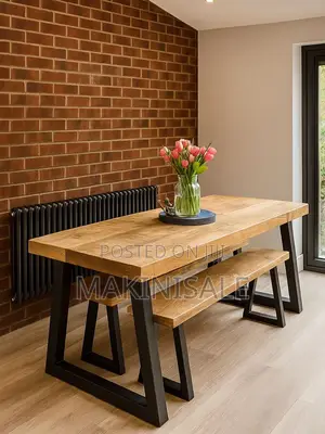 Modern Dining Table with Two Benches