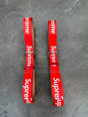 Supreme Branded Belt with Metallic Buckle