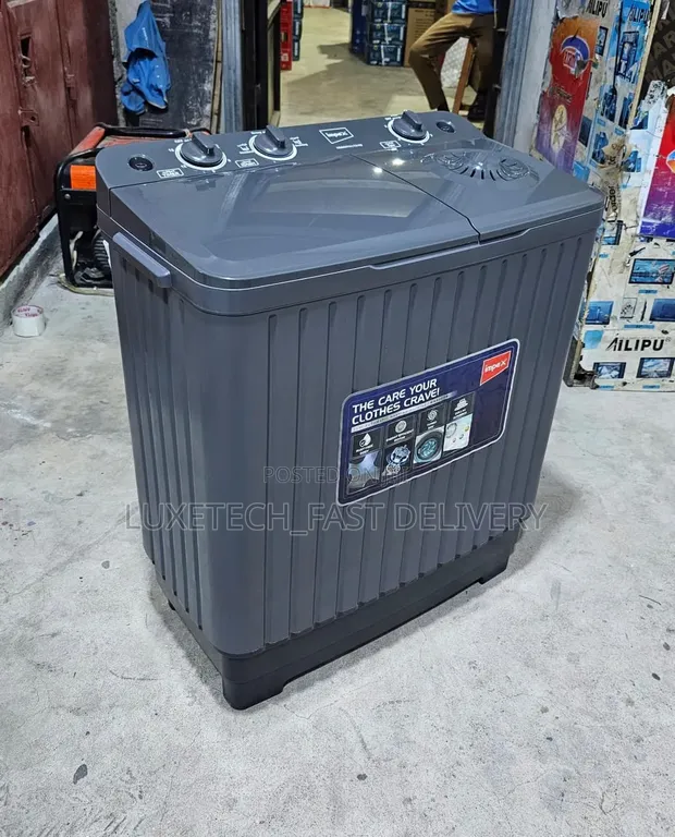 Impex 7kg Twin Tub Semi-Automatic Washing Machine - Dark Grey - 1