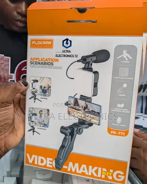 Plokama Video Making Kit with Mic & Foldable LED Light