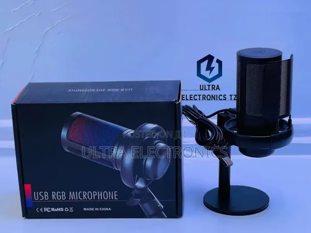 USB RGB Noise Reduction Microphone for Android, iPhone, Computer - 1