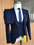Mario Casas 3-Piece Navy Blue Suit - 2