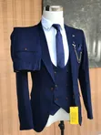 Mario Casas 3-Piece Navy Blue Suit - 3