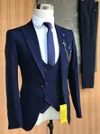 Mario Casas 3-Piece Navy Blue Suit - 5