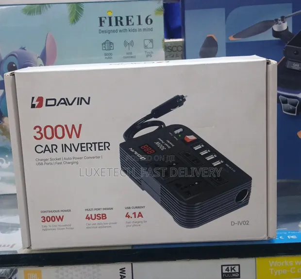 Davin 300W Car Power Inverter with 4 AC & 4 USB Ports - 1