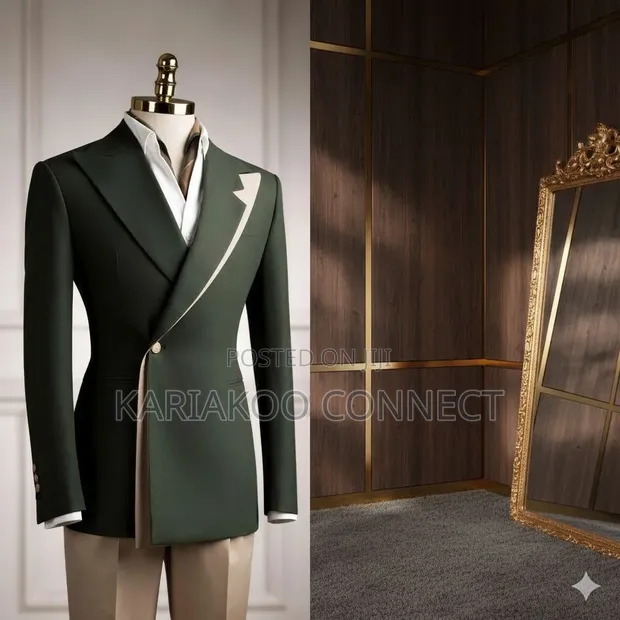 Green Sharp Lock Men's Suit - 1