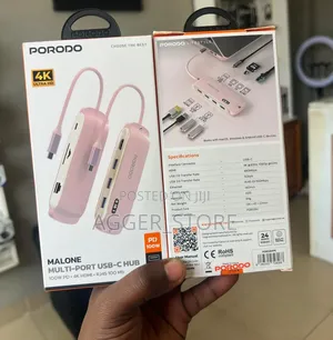 Porodo Malone 6-in-1 USB-C Hub (Pink)