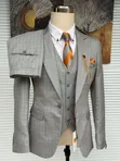 Premium Light Grey Textured 3-Piece Suit - 4