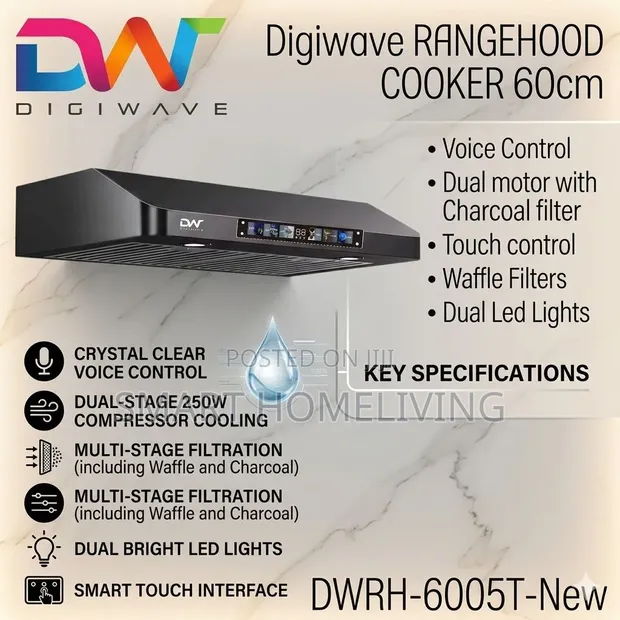 Digiwave 60cm Rangehood Cooker (Model: DWRH-6005t) - New - 1
