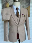 Premium Beige 3-Piece Luxury Suit - 3
