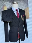 Premium Jet Black 3-Piece Luxury Suit by St. Oscar Turkey - 2