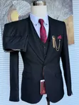 Premium Jet Black 3-Piece Luxury Suit by St. Oscar Turkey - 3