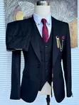 Premium Jet Black 3-Piece Luxury Suit by St. Oscar Turkey - 4