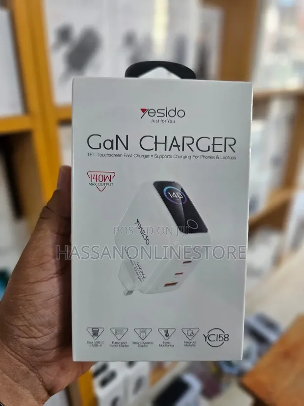 Yesido YC158 140W Wall Charger Nyeusi UK - 1