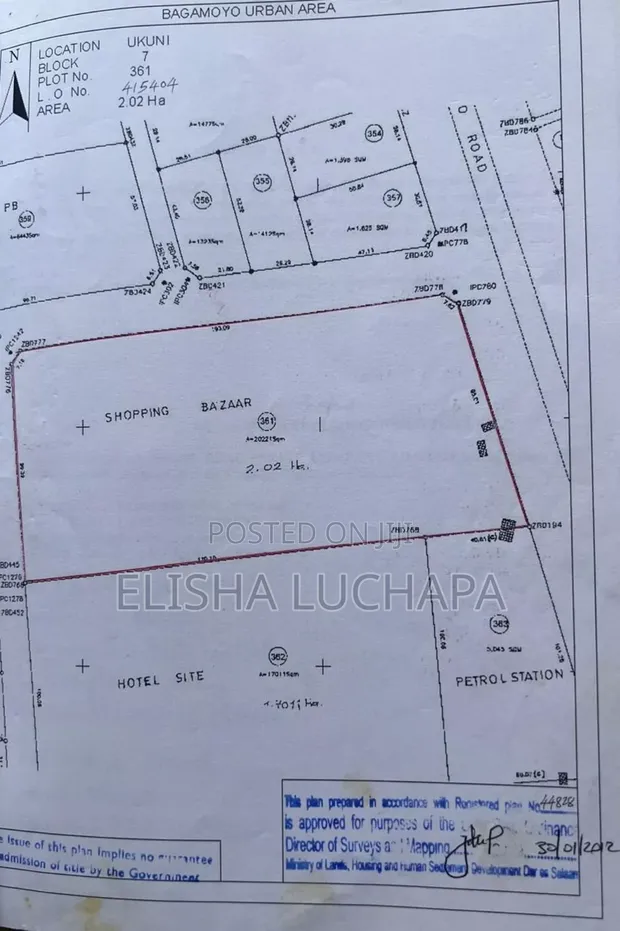 5 Acres Commercial Land for Sale, Bagamoyo - 1