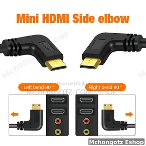 Mini HDMI to HDMI Female Extension Cable 15cm 90 Degree