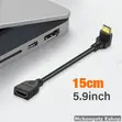 Mini HDMI to HDMI Female Extension Cable 15cm 90 Degree - 3