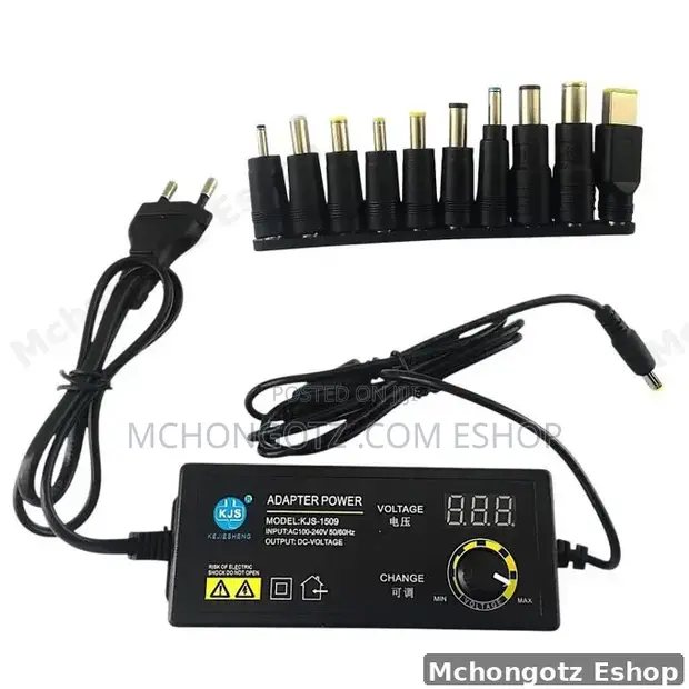 Universal Adjustable AC/DC Power Supply Adapter with Digital Display - 1