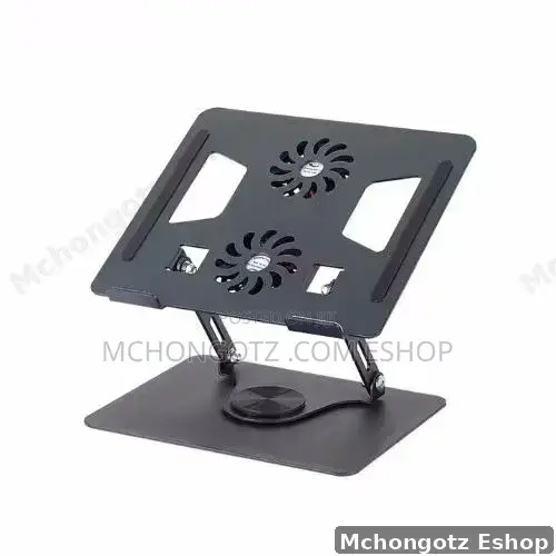 Aluminum Laptop Stand YL-906 with 360 Rotation & Cooling Fan - 1