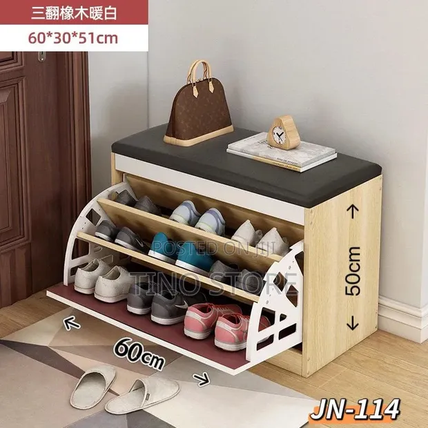 Compact Shoe Cabinet and Storage Bench - 1
