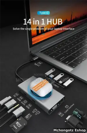 14-in-1 USB-C Hub Multiport Adapter | HDMI | VGA | Gigabit Ethernet
