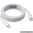 Kebo ya USB-C hadi USB-C 2m 240W Nyeupe Iliyofumwa - 1