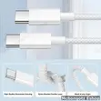 USB-C to USB-C Cable 3m White Braided Fast Charging - 1