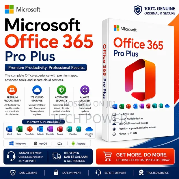 Microsoft Office 365 Pro Plus - Word, Excel, PowerPoint, Outlook - 1
