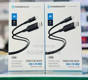 Powerology Kebo ya USB-C kwenda HDMI 2 Meteri