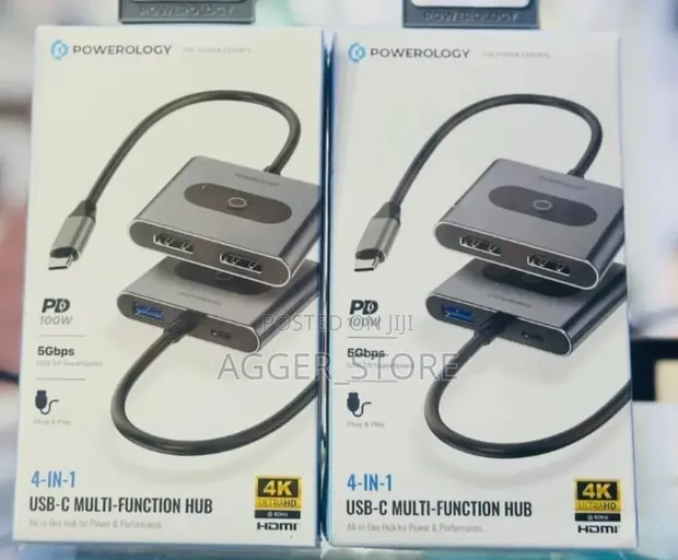 Powerology 4-in-1 USB-C Multi-Function Hub - 1