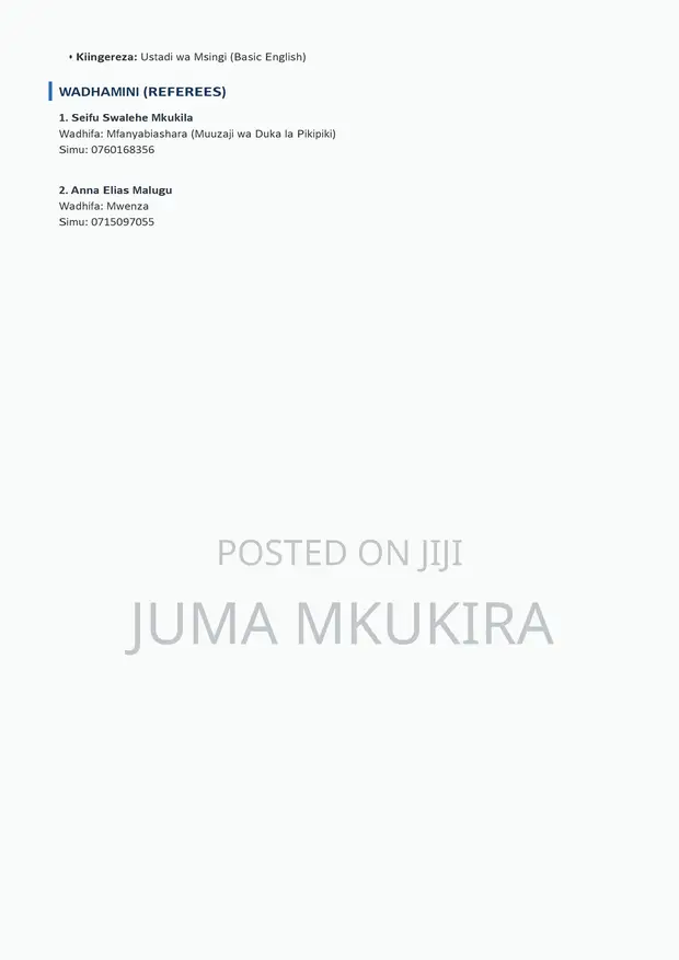 Juma - Experienced Motorcycle Parts Sales & Pharmaceutical Rep - 1