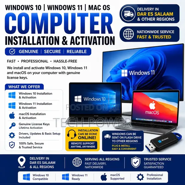 Usakinishaji Windows 10/11 & macOS - Laptop/PC - 1