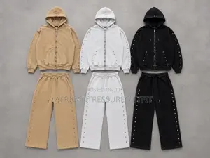 Menace Los Angeles Rivet Zip Up Hoodie & Joggers Set