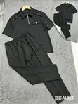 Cinvoph Two-Piece Set: Short Sleeve Zip Placket Shirt - 4