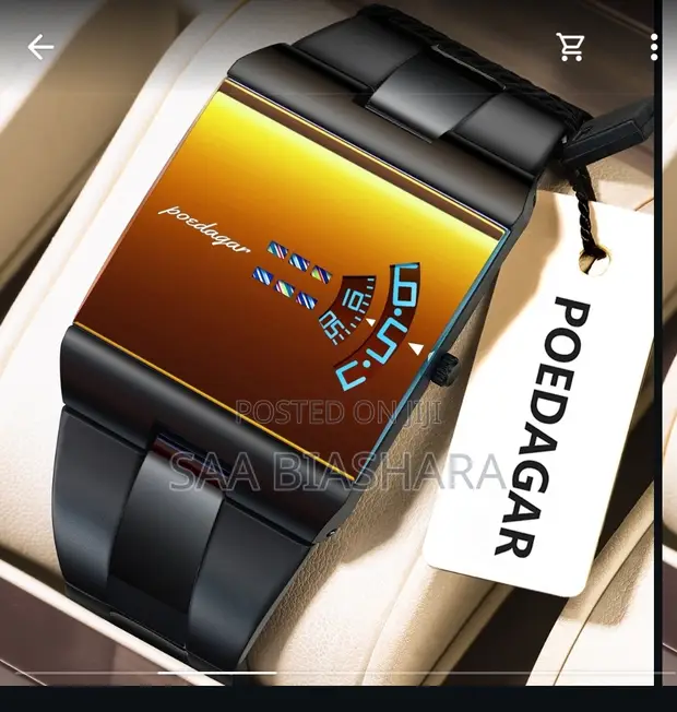Poedagar Luxurious Classic Watch - Black and Gold - 1