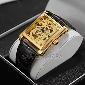 Winner Automatic Watch - Gold Case, Black Band