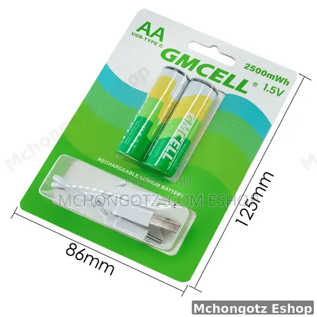 GMCELL AA Rechargeable Lithium-Ion Batteries (1.5V, 2500mAh) - 1