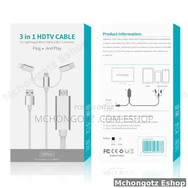 3-in-1 Phone to HDMI Cable (Lightning/Type-C/Micro USB) - 1