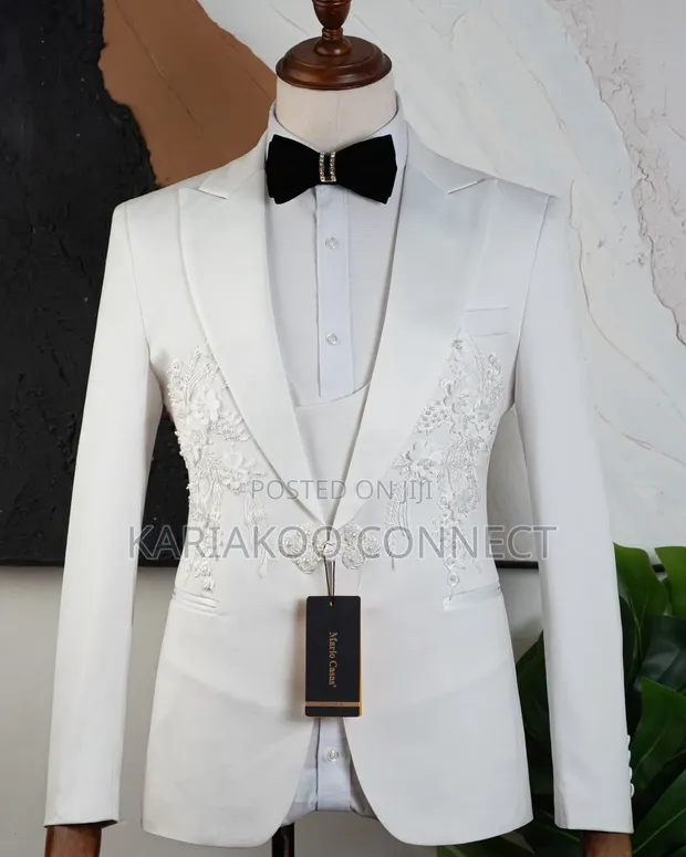 Wedding Collection Men's Suit - White - 1