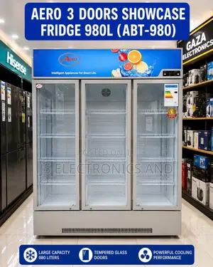 Aero 980 Liter Three Glass Door Showcase Fridge