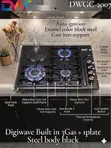 Digiwave 60x60cm Cooker: 3 Gas Burners + 1 Electric Plate, Black Enamel - 2